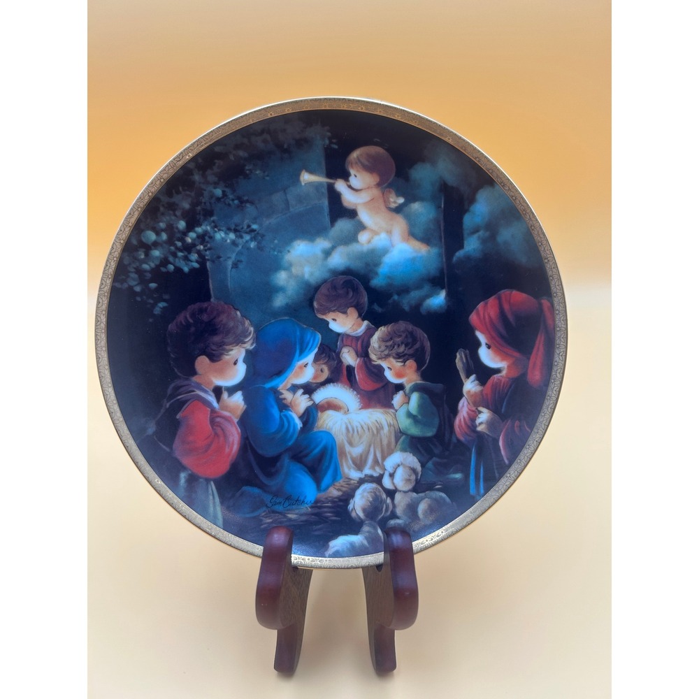 Hamilton Collection Precious Moments Come Let Us Adore Him Plate 3929AR 1991